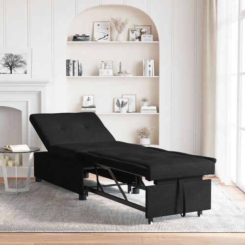 Vidaxl Canapé-Lit 3-En-1 Design Dépliant Tissu Noir