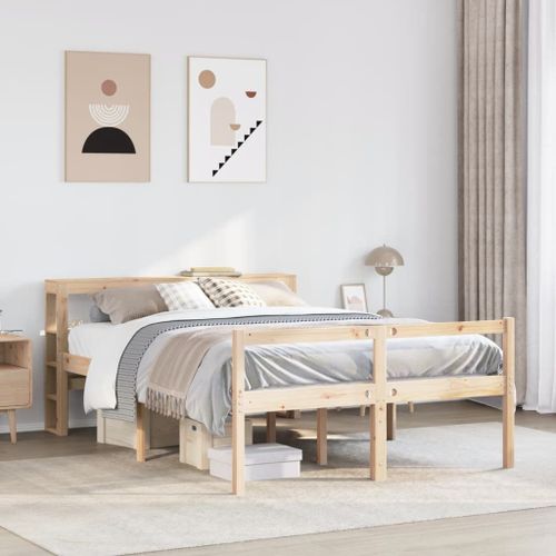 Vidaxl Lit Pour Personne Âgée Et Tête De Lit 120x190cm Bois Pin Massif