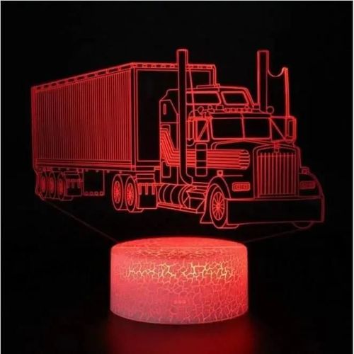 3d Camion Tracteurs Led Lampe D\'illusion Optique Veilleuse 3d Décoration Chambre Lampe De Bureau À Télécommande Tactile 7 Couleurs