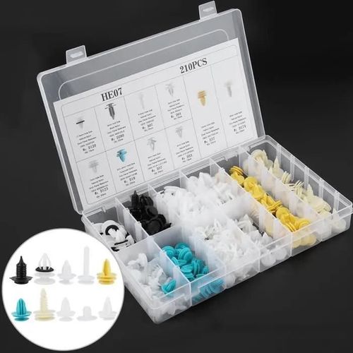 Qiilu Clip De Garniture De Porte 210pcs Clips De Garniture De Panneau De Carte De Porte De Voiture Kit De Rivet De Retenue De