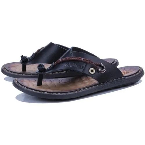 Tongs Hommes En Cuir De Haute Qualité Antidérapantes Pour La Plage - Zx-Xz1027 - Noir