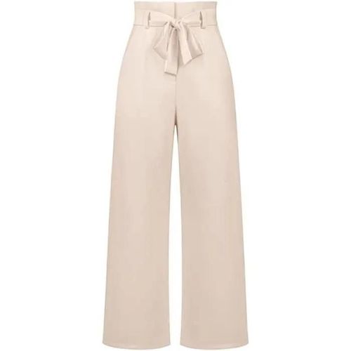 Femme Tailleurs-Pantalon Fluide Pantalon Taille Haute Commuter Avec Ceinture Large Casual Vêtement Au Traivail Décontracté Abricot