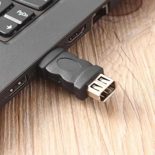Firewire IEEE 1394 6 broches femelle vers USB 2.0 type A adaptateur mâle adaptateur caméras téléphones mobiles lecteur MP3 PDA noir