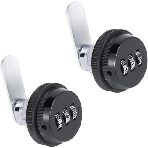 2 Pièce Cam Cabinet Code Lock, Verrouillage Tiroir Mot de Passe, pour Portes de Tiroir de Sécurité, Coffres à Outils, Casiers