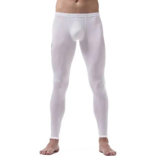 Iixpin Legging De Sport Homme Collant Élastique Pantalon Sport Gym Fitness Running M-Xl Blanc