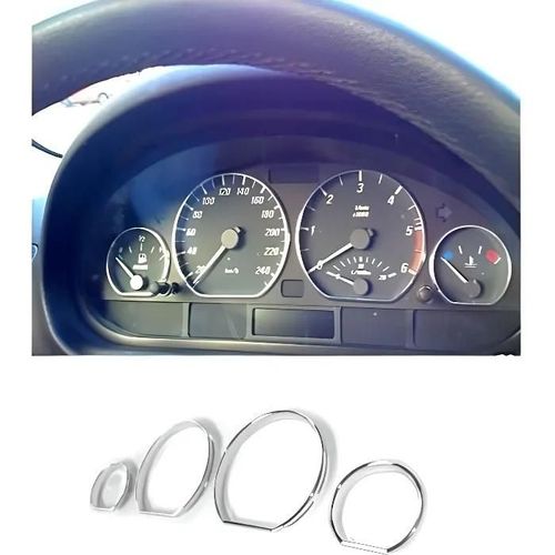 4 Cerclage De Compteur Chrome Pour Bmw Serie 3 E46 Berline Cabrio & Coupe