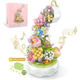 575 pièces de jouets de construction de fleurs, collection botanique de fleurs pour la maison ou le bureau avec cadeau pour la fêt1