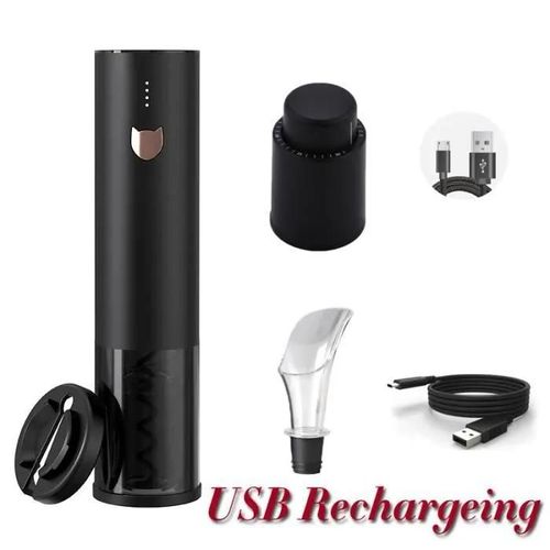 Tire-Bouchon,Ouvre-Bouteille Électrique Pour Vin Rouge, Coupe-Papier, Ouvre-Bouteille Pour Vin Rouge, Ouvre-Bocal - Black Suit 1