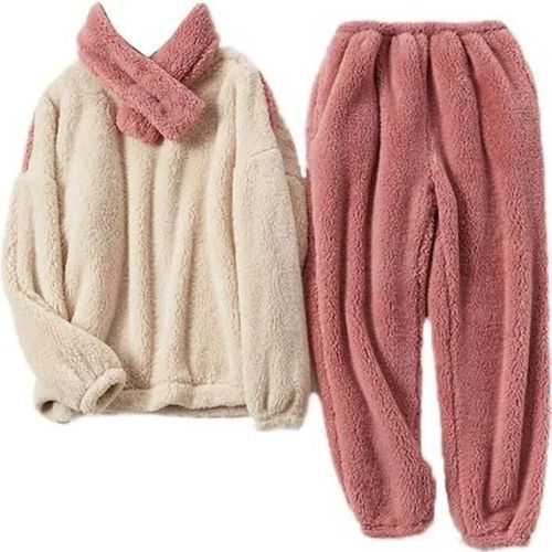 Pyjama Femme Flanelle Polaire Chaude Grande Taille Rouge - Youcai