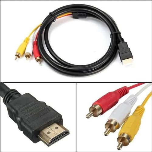 Cable Audio Video Adapter 5 Pieds 1080P HDTV HDMI mâle vers 3 Cordon AV RCA