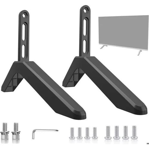 Meuble TV sur Pied,Pieds TV pour Téléviseur de 32 à 75 Pouces,Support de TV pour Plat et Incurvé TV LCD jusqu\'à 75 kg