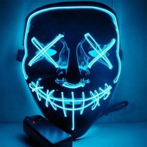 Masque d\'Halloween LED Light up KING - Bleu - Pour Festival Cosplay Costume d\'Halloween