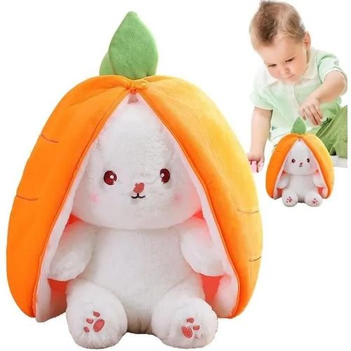 Jouet - Cache Cache - Lapins Dans Un Sac À Main Carotte - Oreiller En Peluche - Décoration de Pâques - Mixte