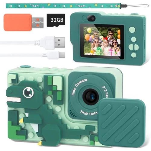 2.4 Pouces Appareil Photo Enfant Numérique, Mini Caméra Enfant Rechargeable Caméscope Cadeau Jouet Filles Garçons De 6 À 10 Ans