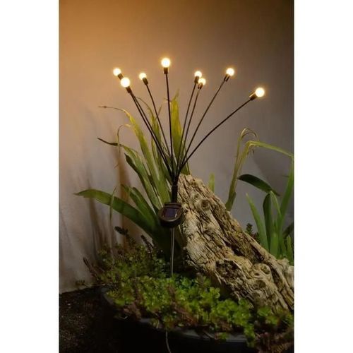 Decoration Lumineuse Solaire Galix G4435 - Forme Bouquet - 8 Led - H69cm
