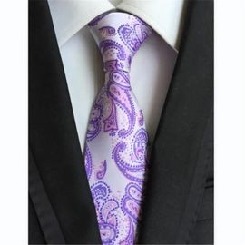 Cravate Homme - Kjehome - Nouveau Fashion Jacquard Haute Densité Paisley Polyester - Violet - Type De Flèche
