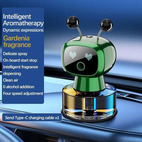 GreenDésodorisant de voiture Intelligent diffuseur d'arôme de voiture Rechargeable AI yeux intelligents 4 niveaux de diffuseur de voiture Intelligent réglable cadeau