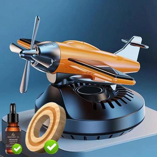 Orange With Perfumenouveau Désodorisant Solaire Pour Voiture,Hélicoptère,Ornements De Voiture,Accessoires De Décoration,Hélice Rotative,Diffuseur De Parfum Aromatisant Automatique