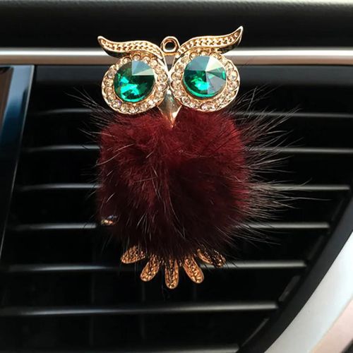 Winedésodorisant De Voiture En Fourrure De Diamant Hibou,Sortie Automatique,Clip De Parfum,Diffuseur D'arôme Scintillant,Accessoires De Voiture,Décoration Intérieure,Cadeaux