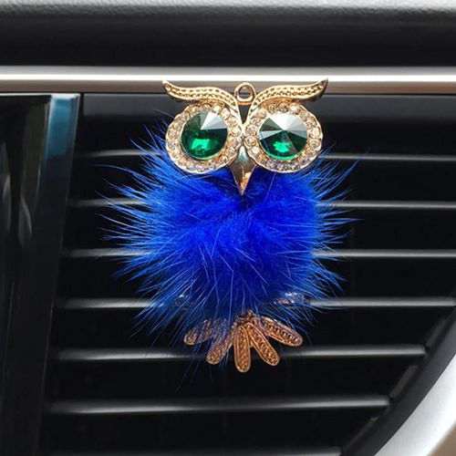 Bluedésodorisant De Voiture En Fourrure De Diamant Hibou,Sortie Automatique,Clip De Parfum,Diffuseur D'arôme Scintillant,Accessoires De Voiture,Décoration Intérieure,Cadeaux