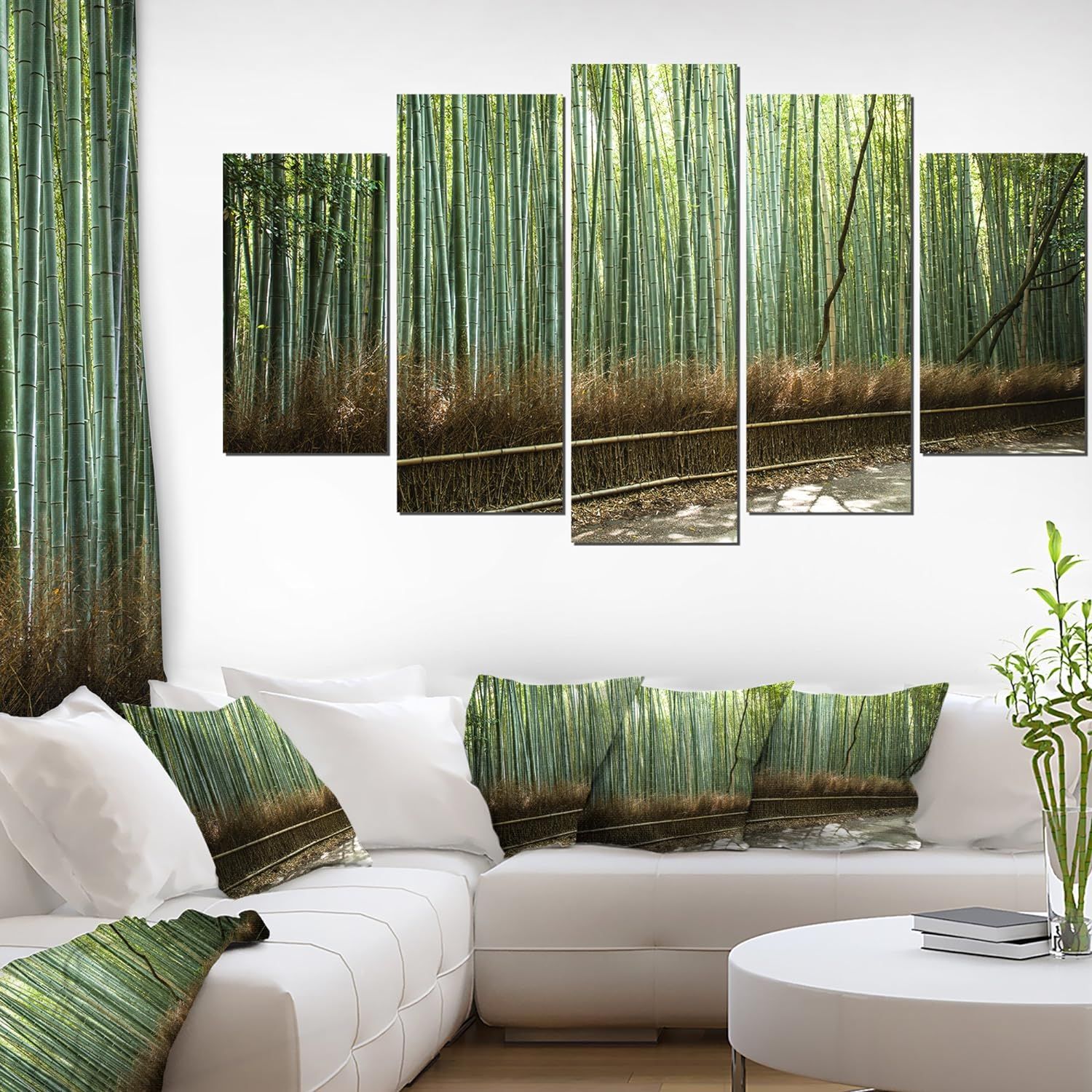 Belle vue sur la fort de bambous CanvaWall Art PrintPicePT...