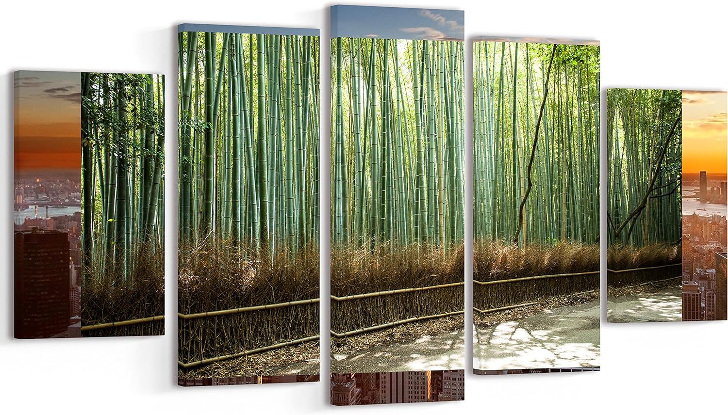 Belle vue sur la fort de bambous CanvaWall Art PrintPicePT... - 3