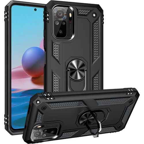 Coque Pour Redmi Note 10, Etui Antichoc Cover Anti Housse Avec Bague Rotatif Support Pour Xiaomi Redmi Note 10/Redmi Note 10s Noir