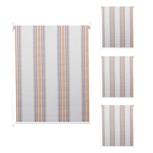 Lot De 4 Stores À Enroulement Hwc-D52, Stores À Enroulement Latéral, 120x230cm Protection Solaire Opaque   Gris/Brun/Orange