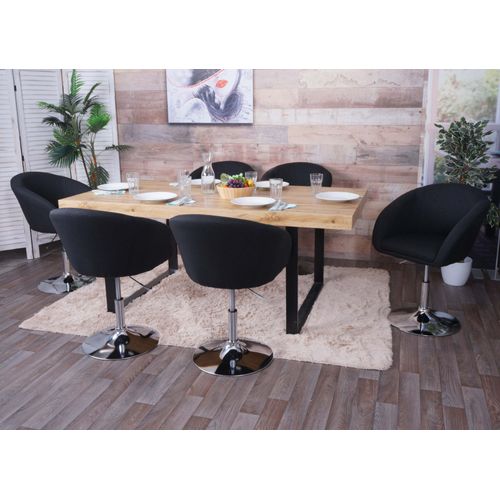 Lot De 6 Chaises De Salle À Manger Hwc-F19, Chaise De Cuisine Pivotante Loungesessel, Pivotante Réglable En Hauteur   Tissu/Textile Anthracite