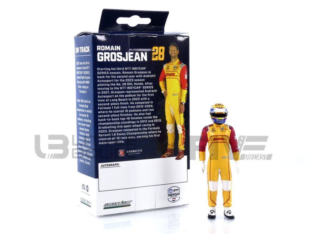 Greenlight Collectibles 1/18 11308 Figurines Romain Grosjean - Indy Car Series 2022 Diecast Modelcar-Greenlight