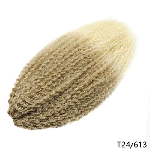 20inches-50cm Extension De Cheveux Tressés Crépus Bouclés 20 30 Pouces Boucles Afro Synthétiques Extensions De Tresses Au Crochet Ombre Rose Argent Gris Postiche