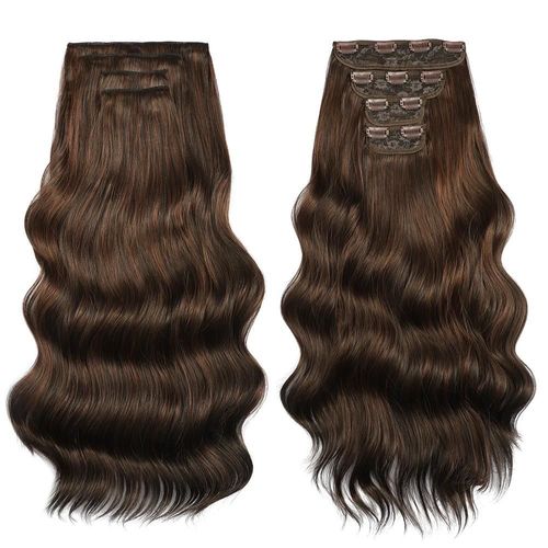 22 Pouces Extensions Capillaires Synthétiques Ondulées Bio À Clips,22 Pouces,4 Pièces/Lot,220g,Blondes,Tête Complète,Résistantes À La Chaleur,Pour Femmes 