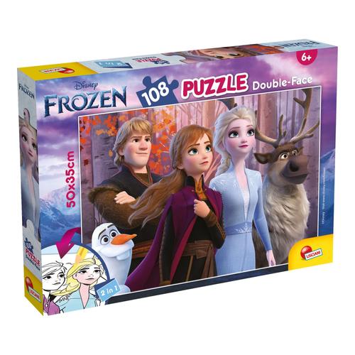 Lisciani Puzzle Pour Enfants A Partir De 6 Ans 108 Pi Ces 2 En 1 Double Face Recto Verso Avec Le Dos Colorier - Disney Frozen Reine Des Neiges - 91614