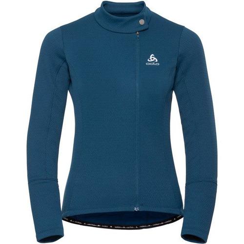 Odlo Maillot Zippé Manches Longues Et Col Montant Lombardia Warm Pour Femme, S, Bleu Marine - S