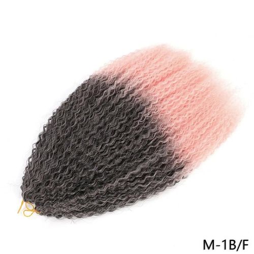 30inches-75cm Extension De Cheveux Tressés Crépus Bouclés 20 30 Pouces Boucles Afro Synthétiques Extensions De Tresses Au Crochet Ombre Rose Argent Gris Postiche