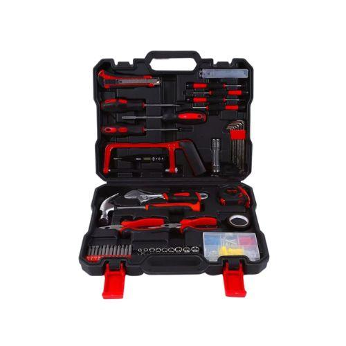 299Pcs Caisse à Outils Mallette Bricolage Boite Coffret Rangement Avec Outillage Varié Tournevis Pince Scie à Métaux Marteau