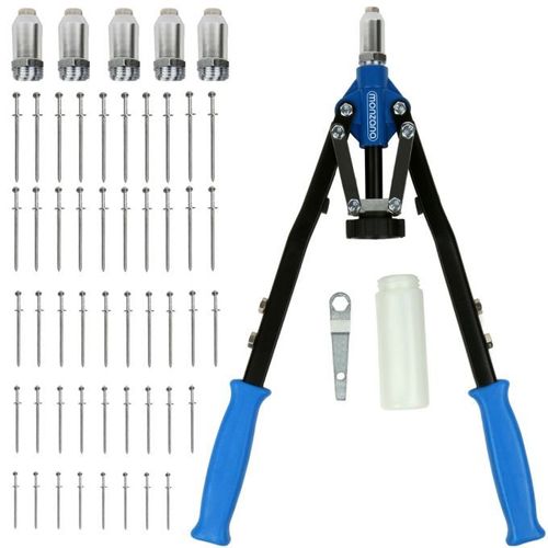 Pince à Riveter 5 Embouts à Rivet Riveteuse Sertir Récipient Récupérateur De Rivet Clé Outils Garage Atelier