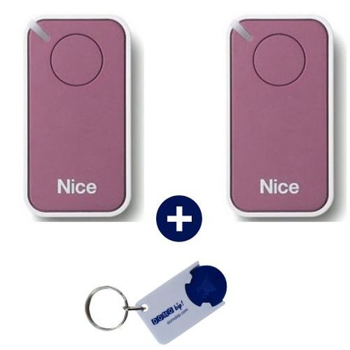 NICE - Lot de 2 TÉLÉCOMMANDE 1 canal INTI1L + 1 porte - clés DOMOBIP