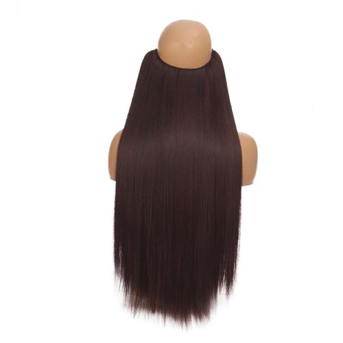 Extensions Capillaires Synthétiques Une Pièce,Sans Clip,Sans Colle,Postiche Invisible De 24 Pouces,Longue Vague Lisse,Résistante À La Chaleur