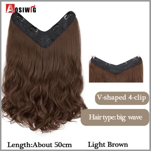 Aosi ¿ Postiche Synthétique Longue Et Lisse Ombrée À Clip,Faux Postiche Pour Femmes,Demi-Perruque En Forme De V,Noir Et Rouge