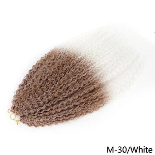 30inches-75cm Extension De Cheveux Tressés Crépus Bouclés 20 30 Pouces Boucles Afro Synthétiques Extensions De Tresses Au Crochet Ombre Rose Argent Gris Postiche