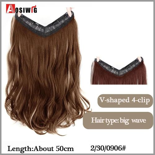 Aosi ¿ Postiche Synthétique Longue Et Lisse Ombrée À Clip,Faux Postiche Pour Femmes,Demi-Perruque En Forme De V,Noir Et Rouge