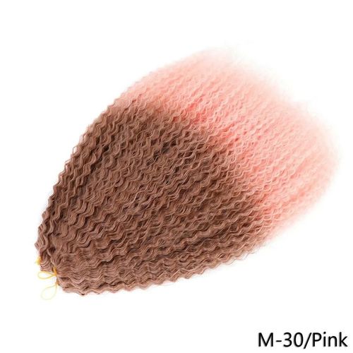20inches-50cm Extension De Cheveux Tressés Crépus Bouclés 20 30 Pouces Boucles Afro Synthétiques Extensions De Tresses Au Crochet Ombre Rose Argent Gris Postiche