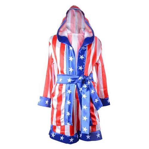 Costume De Boxeur Rocky Balboa Pour Enfants,Robe De Boxe Pour Garçon,Rouge,Noir,Vêtements De Gel Avec Objectifs,Film,Enfant - Type L #B