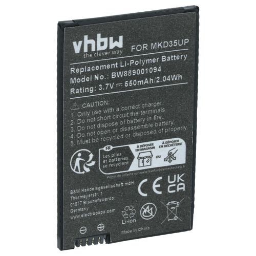 Vhbw Batterie Remplacement Pour Bmw Mkd35up Pour Clé De Voiture, Fermeture Centralisée (550mah, 3,7v, Li-Polymère)
