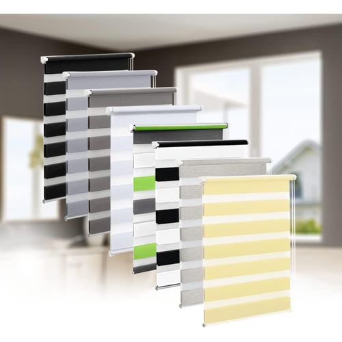 Store Double Klemmfix Sans Perçage,Store Enrouleur Double,45 Cmx130 Cm (Largeur Du Tissu 41 Cm),Beige,Brise-Vue Transparent Et Opaque,Avec Supports De Serrage Pour Fenêtres Et Port[Occ711852]