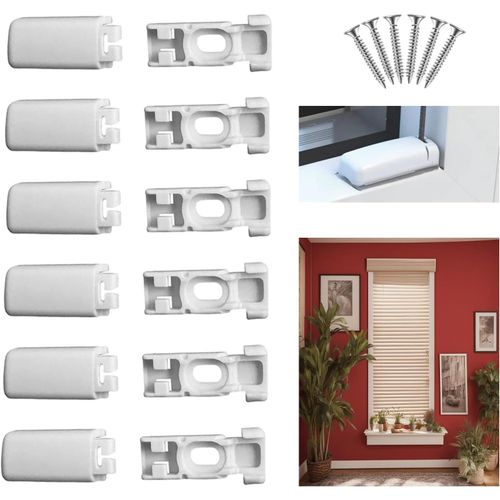 Lot De 6 Pinces Plissées Avec Supports De Serrage Pour Fixation De Fenêtre, Store Plissé En Nid D'Abeille, Cadre Intérieur Occultant, Store Klemmfix Fixe, Brise-Vue Avec (6 Pièces)[OCC712782]