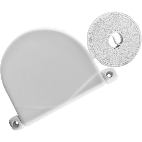 Enrouleur De Sangle Pour Volet Roulant, Mini Enrouleur De Cordon Pivotant Avec Système De Charnière, Rotation À 180°, Sangle Incluse De 14 Mm X 5 M- Blanc[OCC712282]