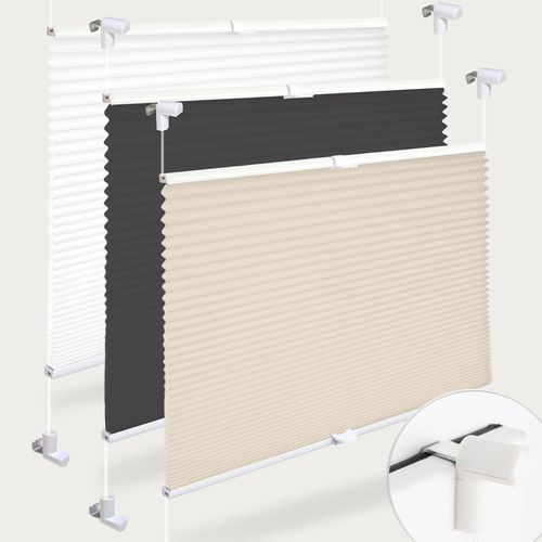 Store Plissé Sans Perçage Klemmfix - Beige - 95 X 130 Cm - Easyfix Store Plissé Pour Fenêtre - Montage Facile - Brise-Vue Et Protection Solaire[Occ712042]
