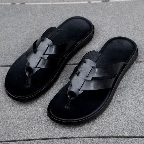 Tongs En Cuir Pour Homme,Chaussures De Plage Cool,Pantoufles D'hôtel,Légères,Plates,De Marche,Marque De Luxe,Été